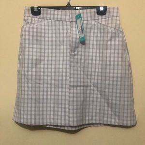 Tan checked skirt